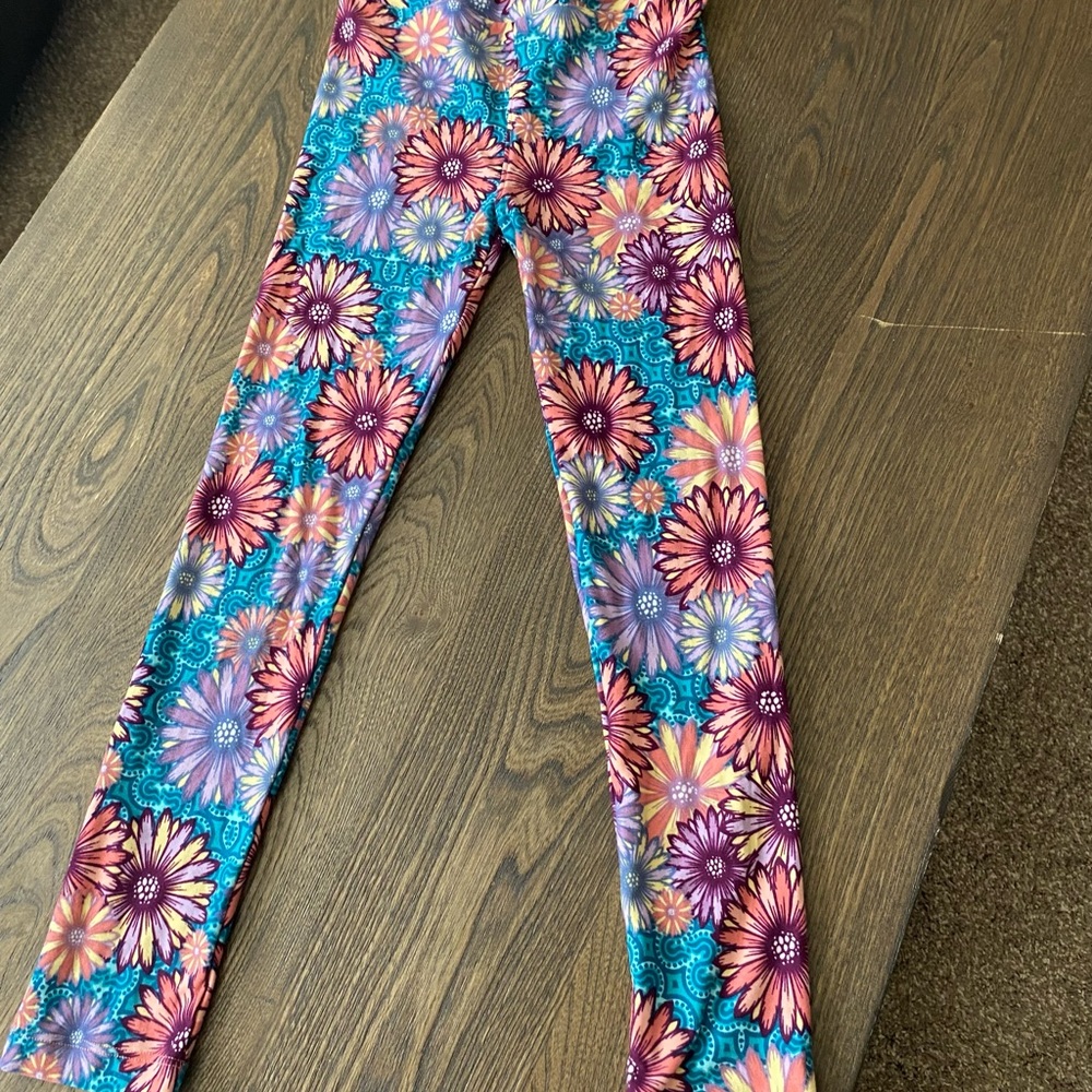 Lularoe floral print girls leggings size L/XL
